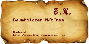 Baumholczer Mínea névjegykártya